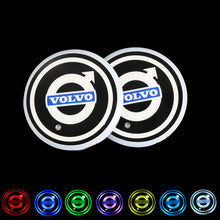 Load image into Gallery viewer, BRAND NEW UNIVERSAL V2 2PCS VOLVO Switchable Seven Colorful LED Car Cup Holder Mat Coaster Pad - JK Racing Inc