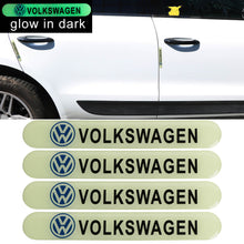 Load image into Gallery viewer, Brand New 4PCS VOLKSWAGEN Glows in Dark Green Car Trunk Side Fenders Door Badge Scratch Guard Sticker