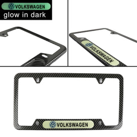 Brand New Universal 1PCS VOLKSWAGEN Carbon Fiber Style Metal License Plate Frame
