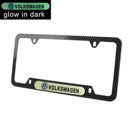 Brand New Universal 1PCS VOLKSWAGEN Carbon Fiber Style Metal License Plate Frame