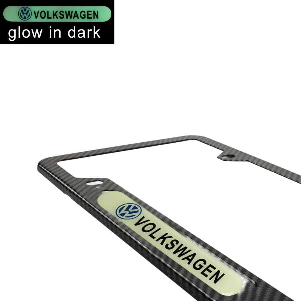 Brand New Universal 1PCS VOLKSWAGEN Carbon Fiber Style Metal License Plate Frame