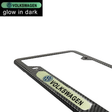 Load image into Gallery viewer, Brand New Universal 1PCS VOLKSWAGEN Carbon Fiber Style Metal License Plate Frame