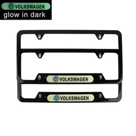 Brand New Universal 2PCS VOLKSWAGEN Black Metal License Plate Frame