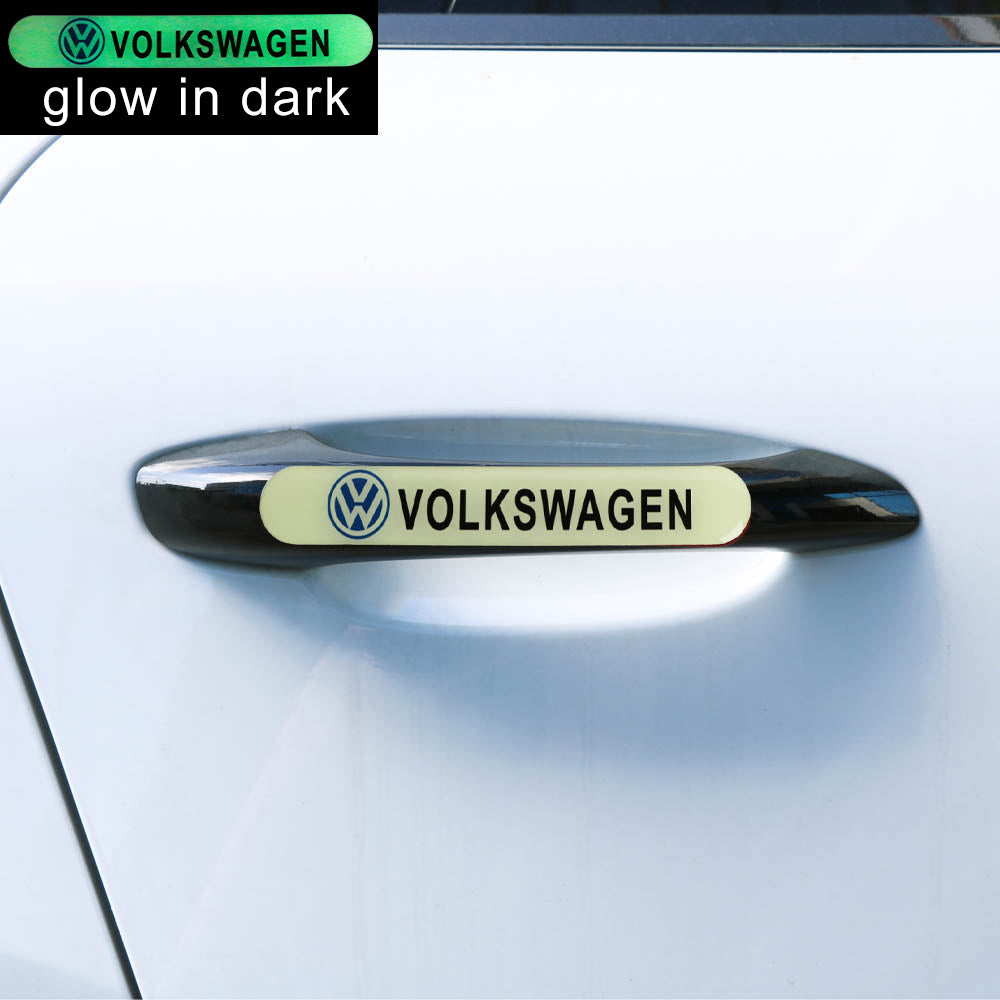 Brand New 8PCS VOLKSWAGEN Glows in Dark Green Car Trunk Side Fenders Door Badge Scratch Guard Sticker