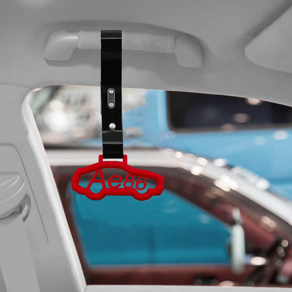 Brand New AE86 CAR Red JDM TSURIKAWA Ring Subway Train Bus Handle Black Strap Charm Drift