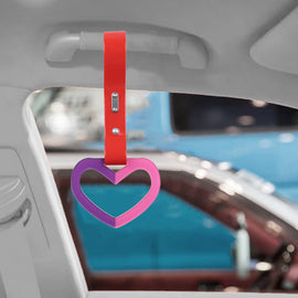 Brand New Double Color Heart Love Purple/Pink JDM TSURIKAWA Ring Subway Train Bus Handle Red Strap Charm Drift