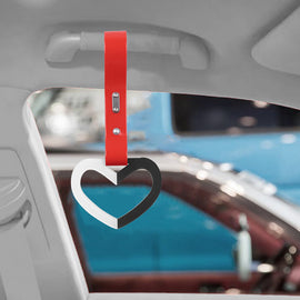 Brand New Double Color Heart Love White/Black JDM TSURIKAWA Ring Subway Train Bus Handle Red Strap Charm Drift