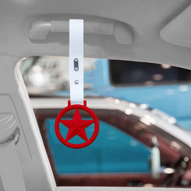 Brand New Round Star Red JDM TSURIKAWA Ring Subway Train Bus Handle White Strap Charm Drift