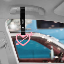 Load image into Gallery viewer, Brand New Arrow Heart Love Pink JDM TSURIKAWA Ring Subway Train Bus Handle Black Strap Charm Drift