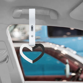 Brand New Double Color Heart Love White/Black JDM TSURIKAWA Ring Subway Train Bus Handle White Strap Charm Drift