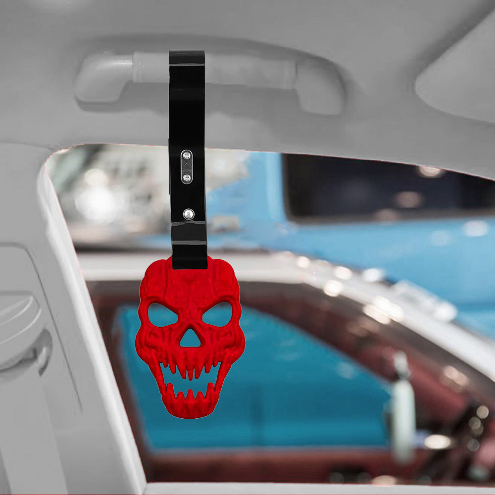 Brand New Skull Head Red JDM TSURIKAWA Ring Subway Train Bus Handle Black Strap Charm Drift