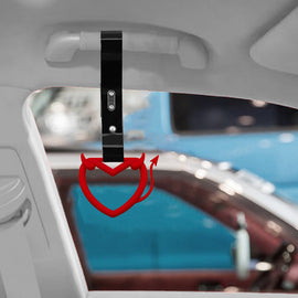 Brand New Devil Love Heart Red JDM TSURIKAWA Ring Subway Train Bus Handle Black Strap Charm Drift