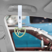 Load image into Gallery viewer, Brand New Heartbeats Glow In Dark Green JDM TSURIKAWA Ring Subway Train Bus Handle White Strap Charm Drift
