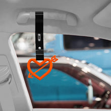 Load image into Gallery viewer, Brand New Arrow Heart Love Orange JDM TSURIKAWA Ring Subway Train Bus Handle Black Strap Charm Drift