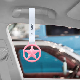 Brand New Round Star Pink JDM TSURIKAWA Ring Subway Train Bus Handle White Strap Charm Drift