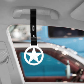 Brand New Round Star White JDM TSURIKAWA Ring Subway Train Bus Handle Black Strap Charm Drift