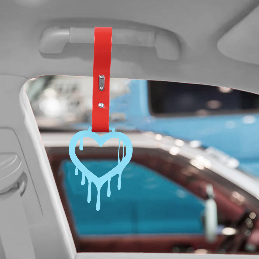 Brand New Drip Heart Teal JDM TSURIKAWA Ring Subway Train Bus Handle Red Strap Charm Drift