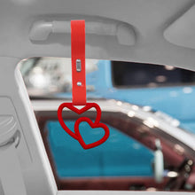 Load image into Gallery viewer, Brand New Double Love Heart Red JDM TSURIKAWA Ring Subway Train Bus Handle Red Strap Charm Drift