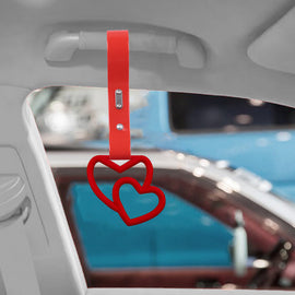 Brand New Double Love Heart Red JDM TSURIKAWA Ring Subway Train Bus Handle Red Strap Charm Drift