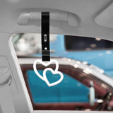 Brand New Double Love Heart White JDM TSURIKAWA Ring Subway Train Bus Handle Black Strap Charm Drift