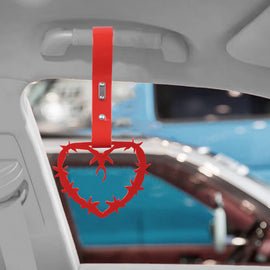 Brand New Barbed Wire Heart Red JDM TSURIKAWA Ring Subway Train Bus Handle Red Strap Charm Drift