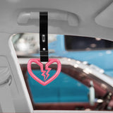 Brand New Pink Broken Heart Carbon Fiber JDM TSURIKAWA Ring Subway Train Bus Handle Strap Charm Drift