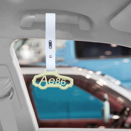 Brand New AE86 CAR Glow In The Dark Green JDM TSURIKAWA Ring Subway Train Bus Handle Black Strap Charm Drift