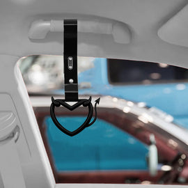 Brand New Devil Love Heart Black JDM TSURIKAWA Ring Subway Train Bus Handle Black Strap Charm Drift