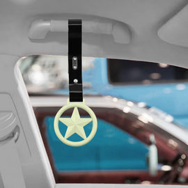Brand New Round Star Glow In The Dark Green JDM TSURIKAWA Ring Subway Train Bus Handle Black Strap Charm Drift