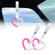 Load image into Gallery viewer, Brand New Double Color Heart Love Dark Pink JDM TSURIKAWA Ring Subway Train Bus Handle White Strap Charm Drift