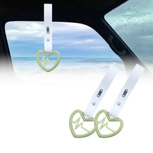 Load image into Gallery viewer, Brand New Heartbeats Glow In Dark Green JDM TSURIKAWA Ring Subway Train Bus Handle White Strap Charm Drift