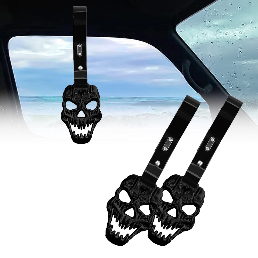 Brand New Skull Head Black JDM TSURIKAWA Ring Subway Train Bus Handle Black Strap Charm Drift