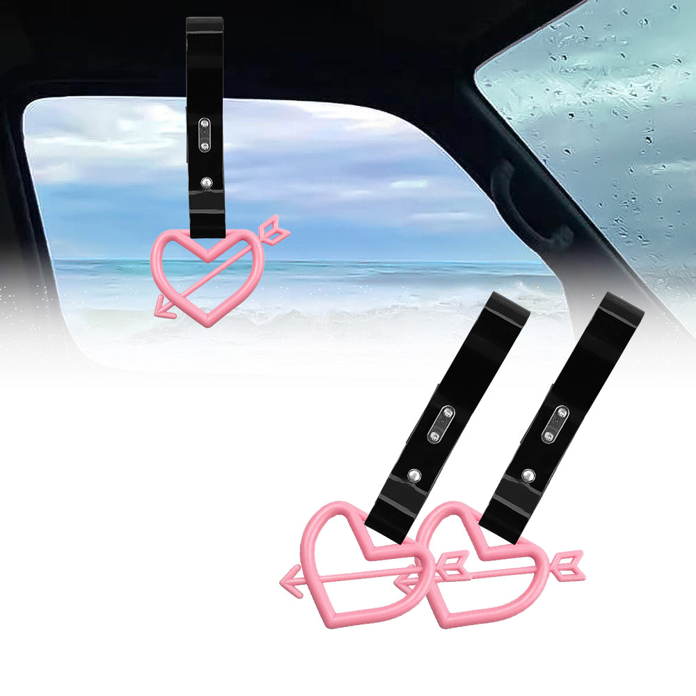 Brand New Arrow Heart Love Pink JDM TSURIKAWA Ring Subway Train Bus Handle Black Strap Charm Drift