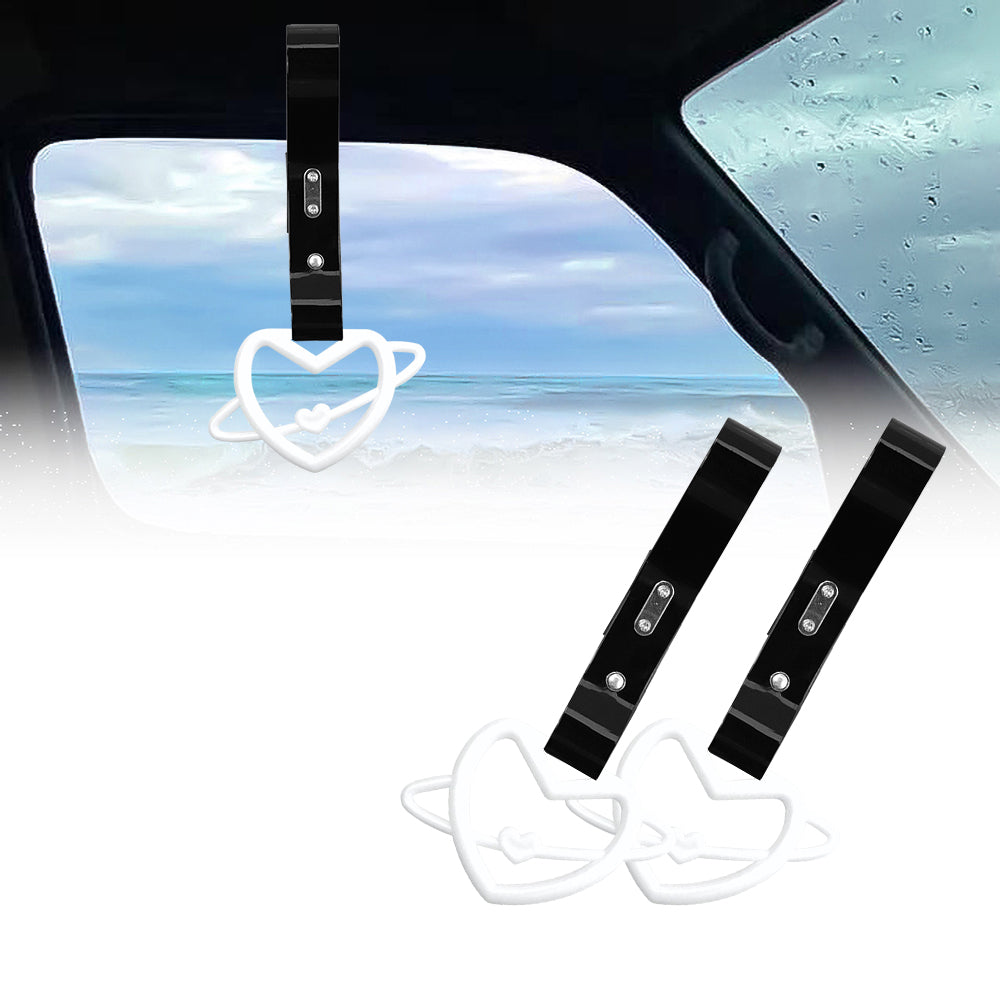Brand New Space Heart White JDM TSURIKAWA Ring Subway Train Bus Handle Black Strap Charm Drift