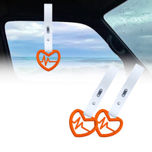 Load image into Gallery viewer, Brand New Heartbeats Orange JDM TSURIKAWA Ring Subway Train Bus Handle White Strap Charm Drift