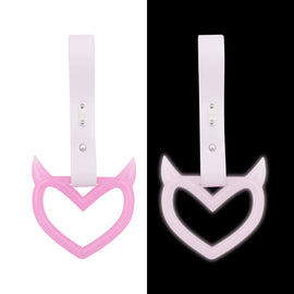 Brand New Devil Demon Heart Pink Glows In The Dark JDM TSURIKAWA Ring Subway Train Bus Handle Strap Charm Drift