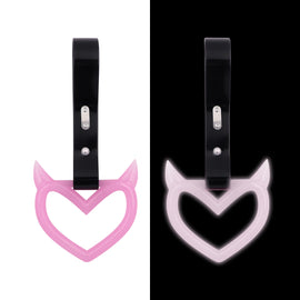 Brand New Devil Demon Heart Pink Glows In The Dark JDM TSURIKAWA Ring Subway Train Bus Handle Strap Charm Drift