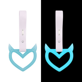 Brand New Devil Demon Heart Teal Glows In The Dark JDM TSURIKAWA Ring Subway Train Bus Handle Strap Charm Drift