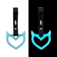 Load image into Gallery viewer, Brand New Devil Demon Heart Teal Glows In The Dark JDM TSURIKAWA Ring Subway Train Bus Handle Strap Charm Drift