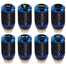 Load image into Gallery viewer, Brand New Universal Mugen Car Manuel Gear Stick Real Carbon Fiber / Burnt Blue Shift Knob M8 M10 M12