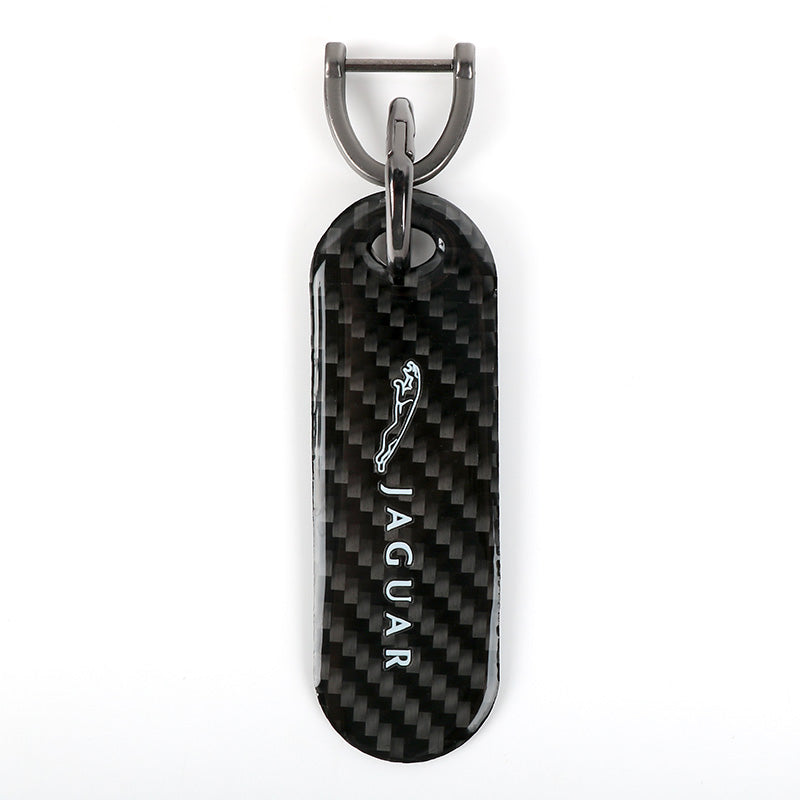 Brand New Universal 100% Real Carbon Fiber Keychain Key Ring For Jaguar