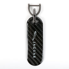 Load image into Gallery viewer, Brand New Universal 100% Real Carbon Fiber Keychain Key Ring For Jaguar