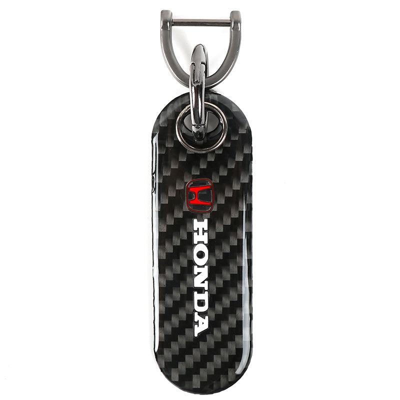 Brand New Universal 100% Real Carbon Fiber Keychain Key Ring For Honda