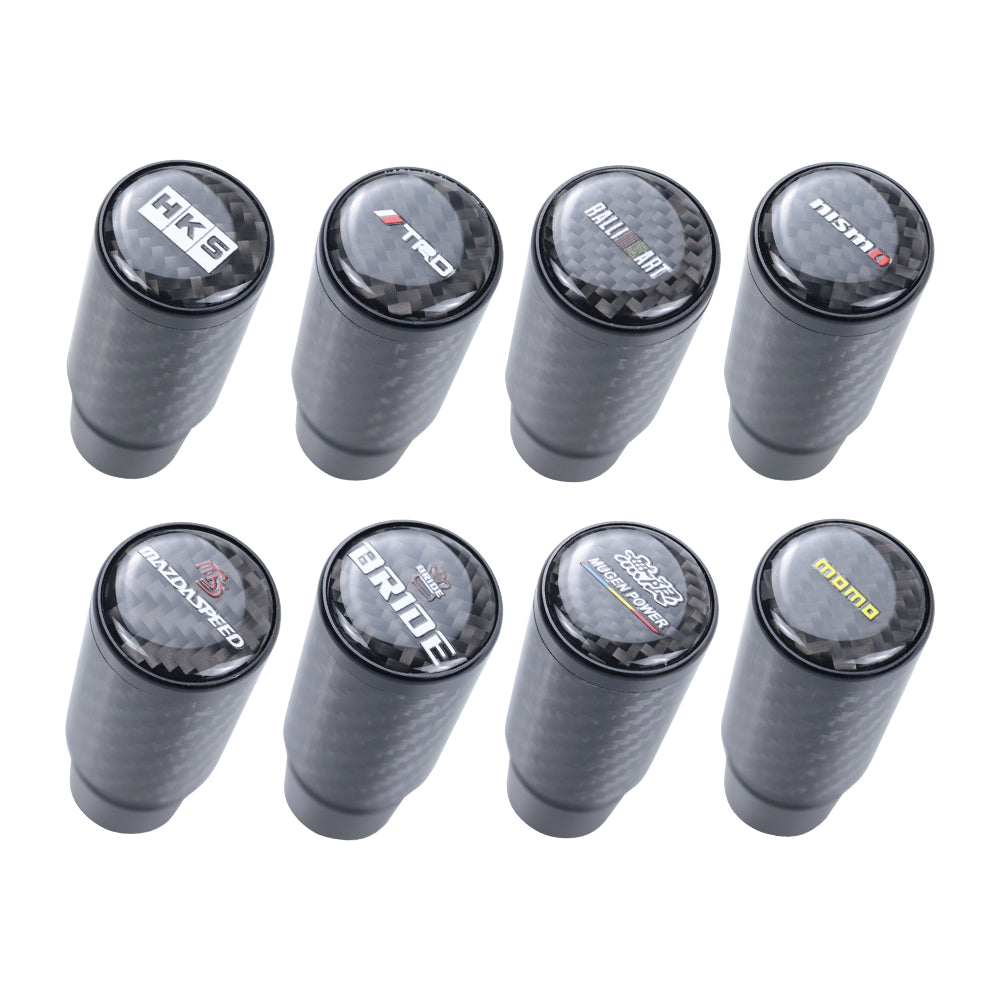 Brand New Universal Ralliart Black Real Carbon Fiber Racing Gear Stick Shift Knob For MT Manual M12 M10 M8