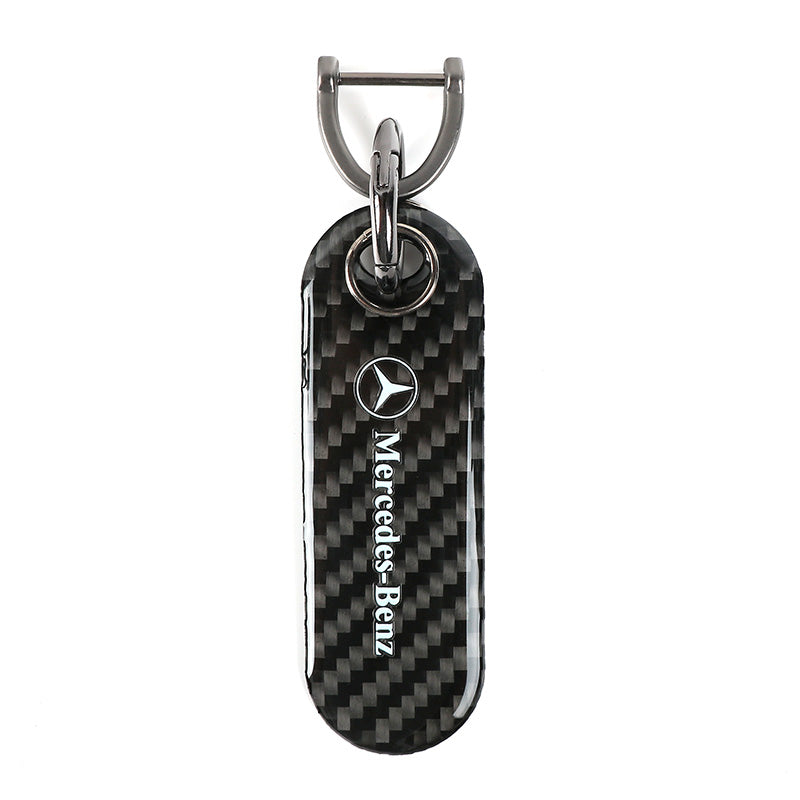 Brand New Universal 100% Real Carbon Fiber Keychain Key Ring For Mercedes-Benz