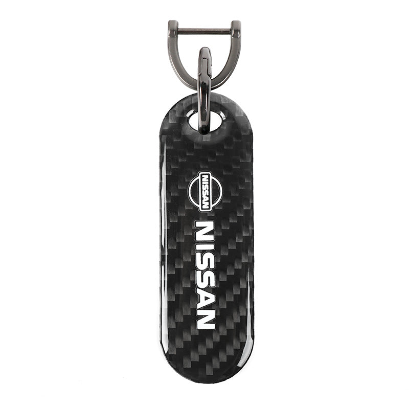 Brand New Universal 100% Real Carbon Fiber Keychain Key Ring For Nissan