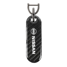 Load image into Gallery viewer, Brand New Universal 100% Real Carbon Fiber Keychain Key Ring For Nissan