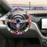 BRAND NEW UNIVERSAL 350MM 14'' Stickerbomb Acrylic Deep Dish 6 Holes Steering Wheel w/Horn Button Cover