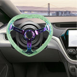 Brand New Universal 6-Hole 350MM Heart Green Deep Dish Vip Crystal Bubble Neo Spoke Steering Wheel