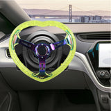 Brand New Universal 6-Hole 350MM Heart Yellow Deep Dish Vip Crystal Bubble Neo Spoke Steering Wheel